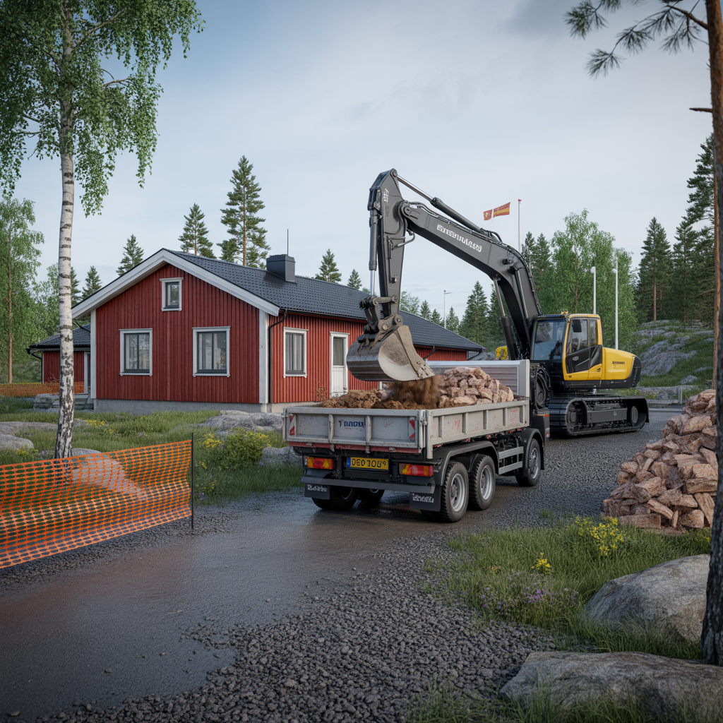 schaktning och bortforsling av massor kostnader och tippavgi