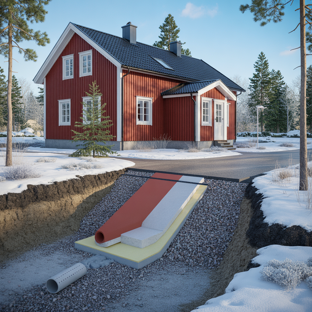 frostskydd av uppfart guide till djup material och lutning